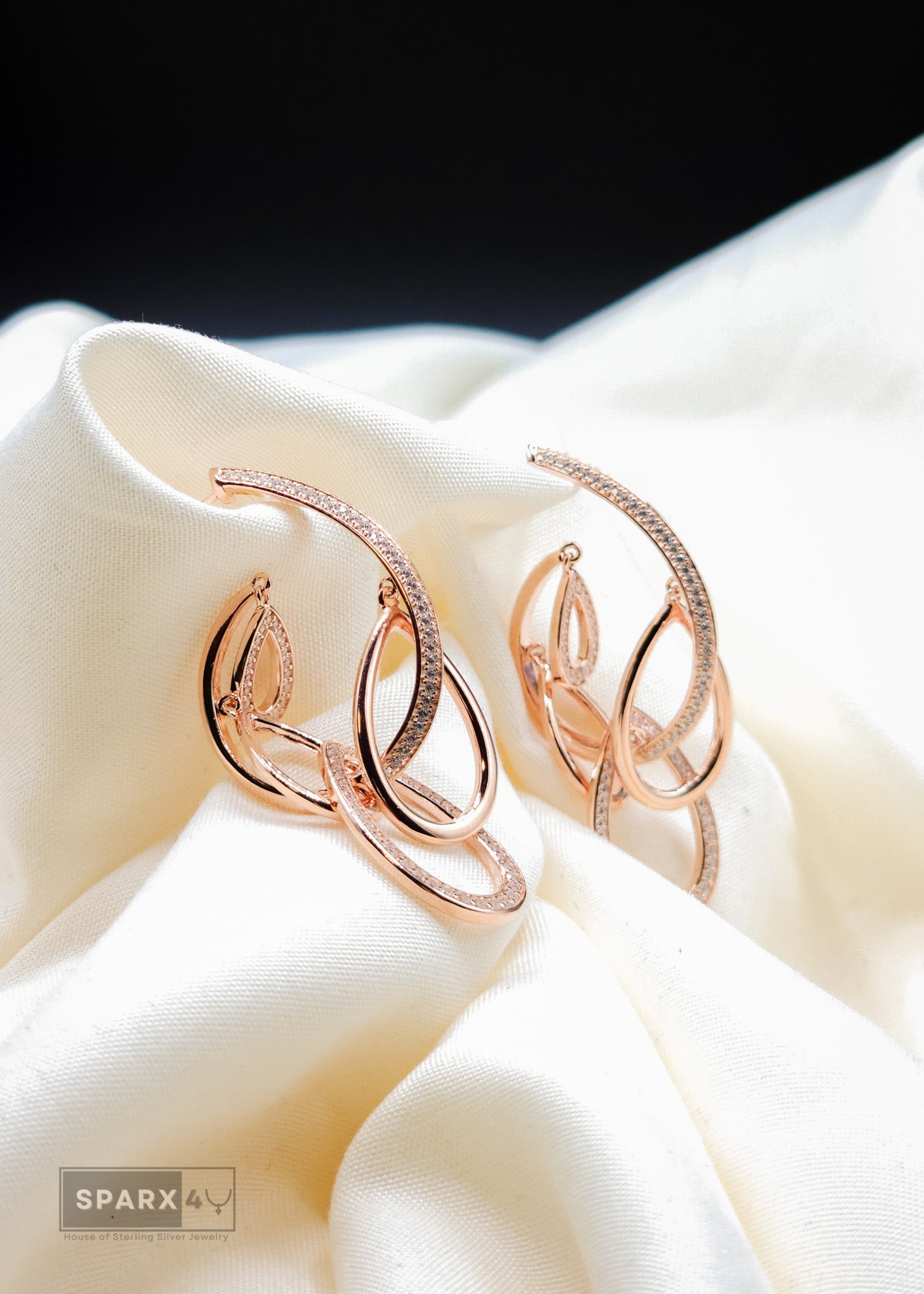 ROSE GOLD SWIRL EARRINGS