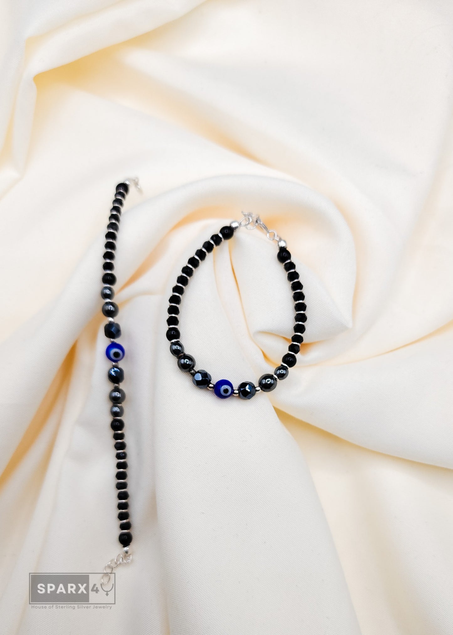 EVIL EYE BLACK BEADS BRACELET