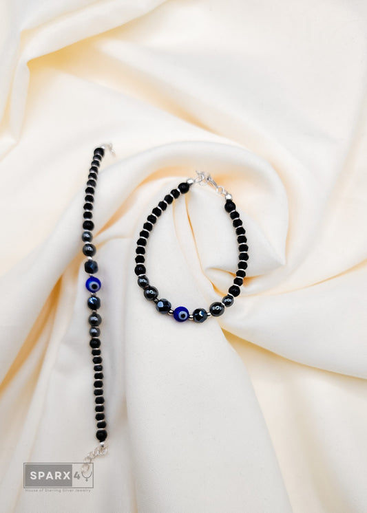 EVIL EYE BLACK BEADS BRACELET
