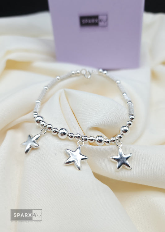 ALL STAR SILVER BEAD BRACELET