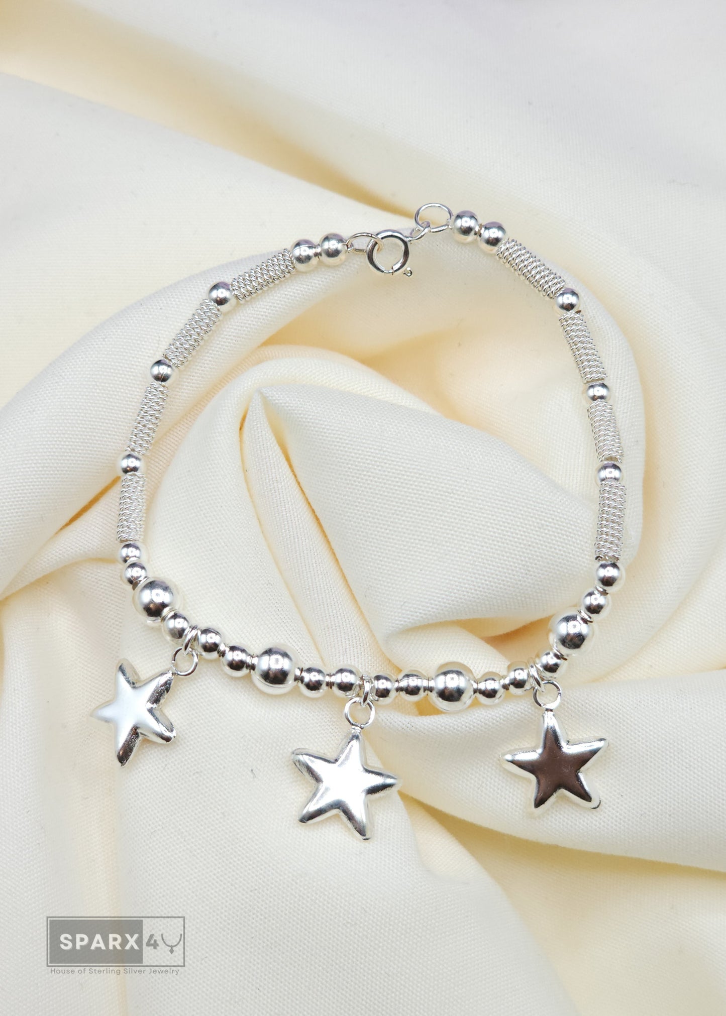 ALL STAR SILVER BEAD BRACELET