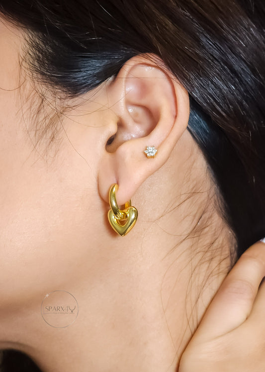 heart shape hoop earrings