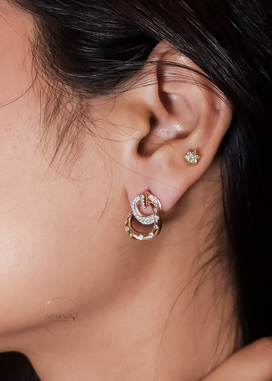 rose swirlled stud earrings