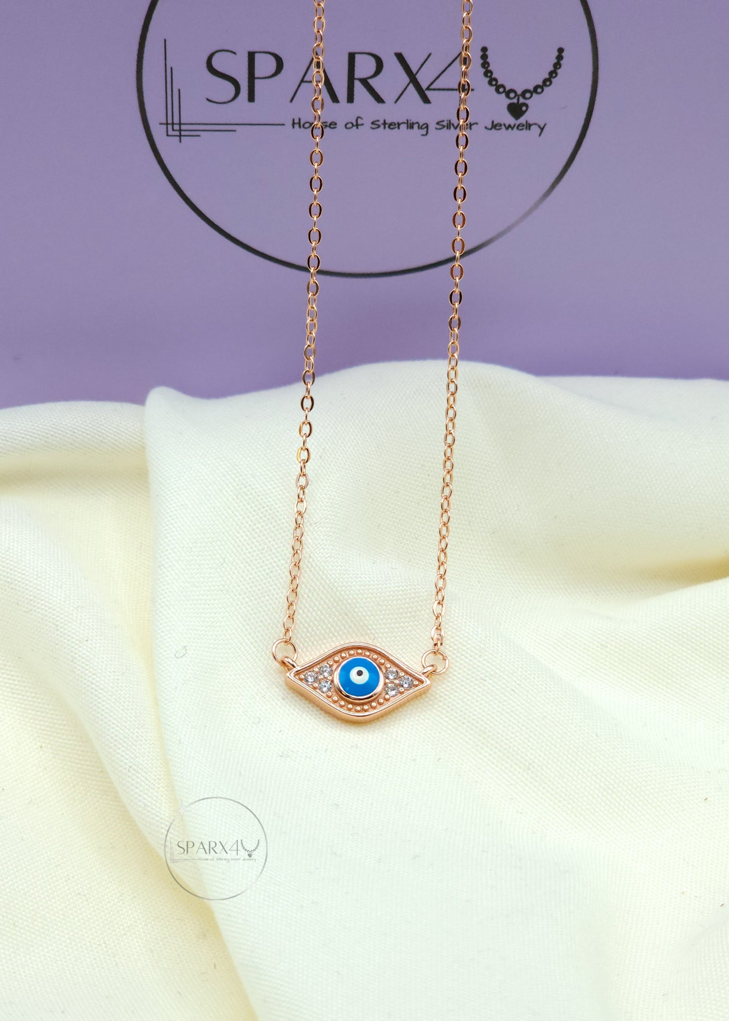 ROSE EVIL EYE NECKLACE