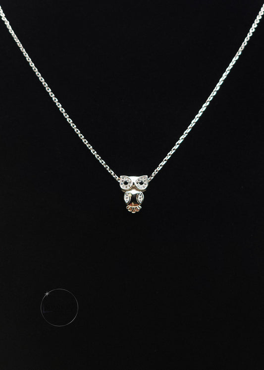 STERLING SILVER WISDOM OWL NECKLACE