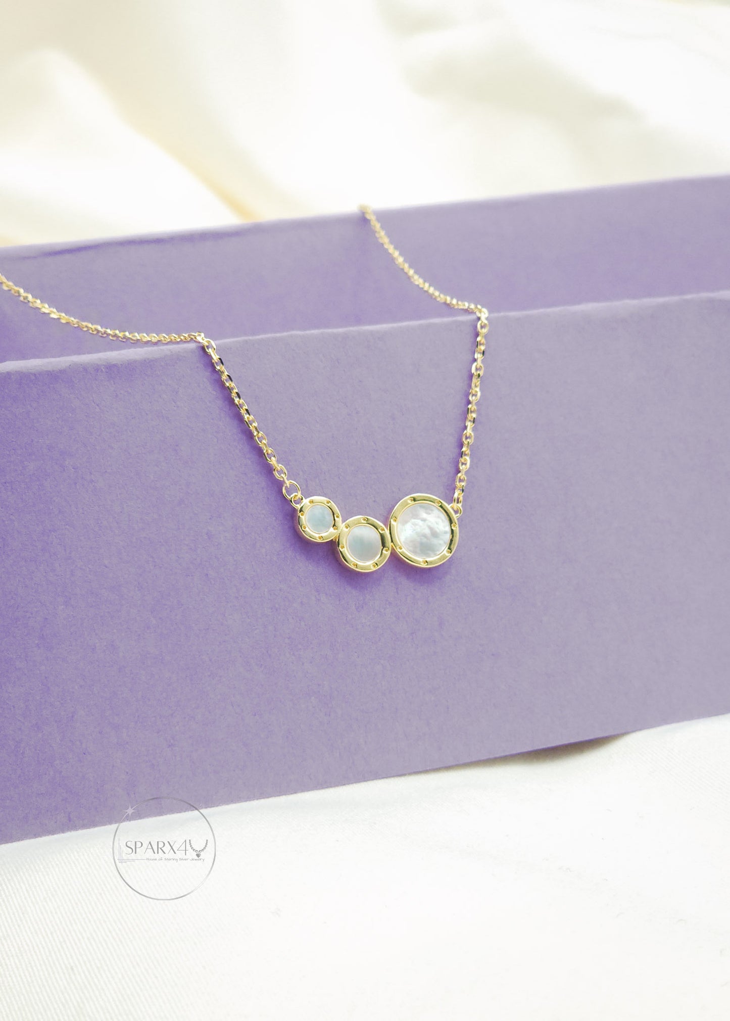 GOLDEN MOTHER OF PEARL NECKLACE