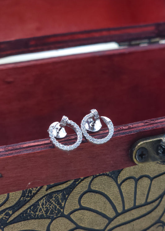 STERLING SILVER DESIGNER NAIL STUD EARRING