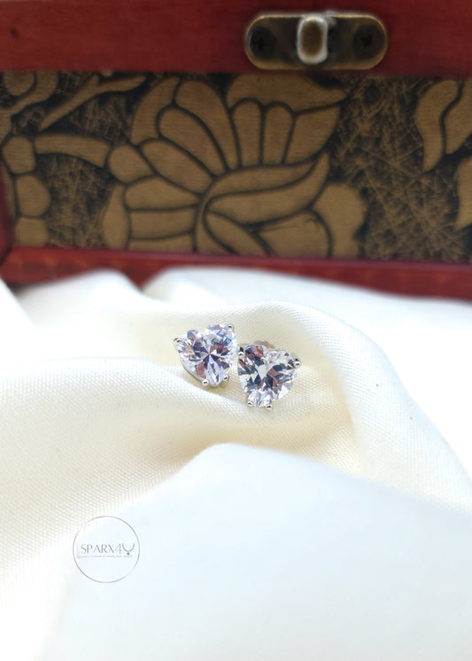 HEART SOLITAIRE EARRING