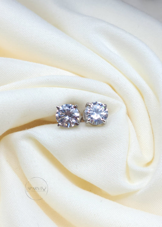 STERLING SILVER SOLITAIRE STUD EARRING