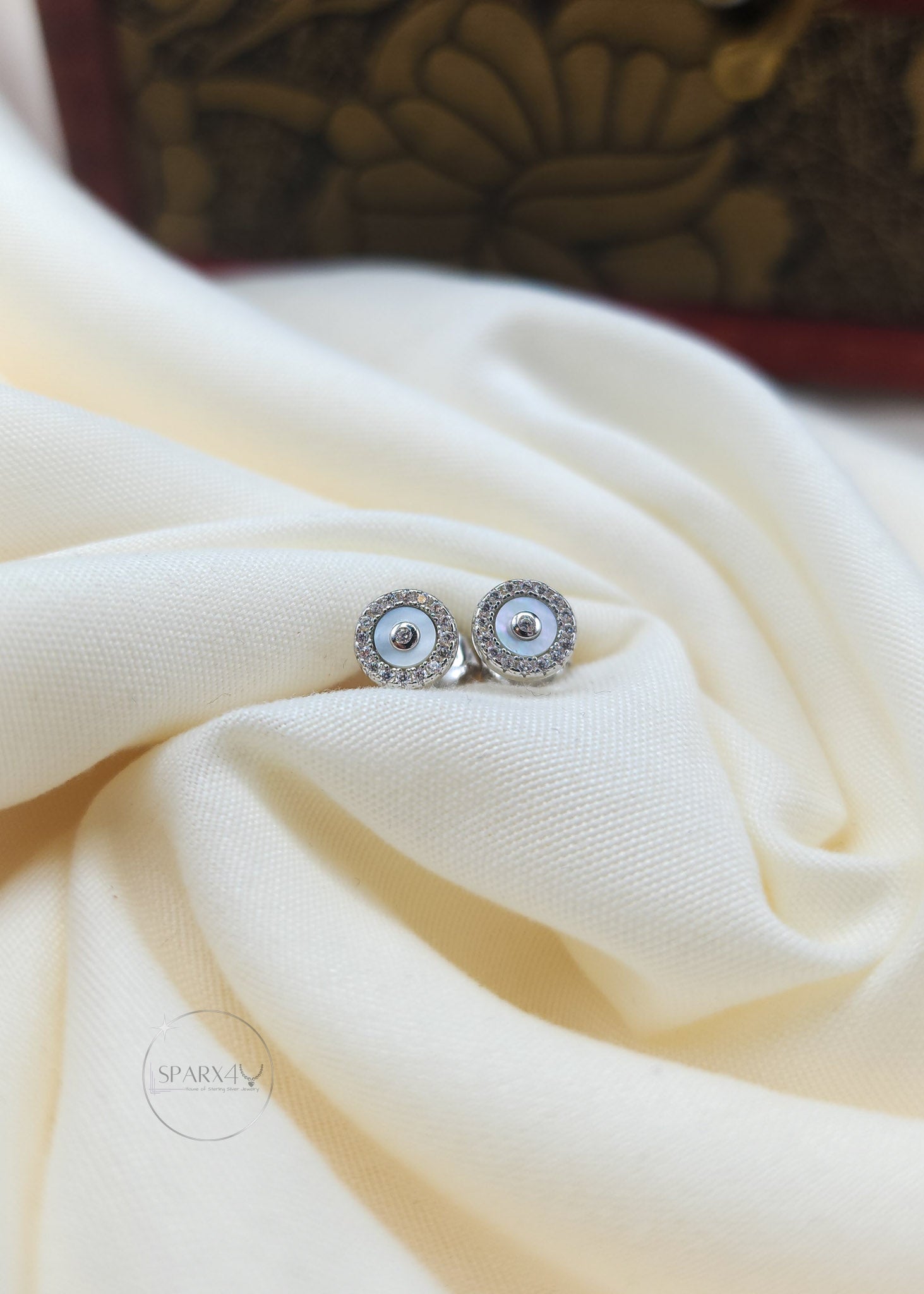 MOTHER OF PEARL HALO EARRING