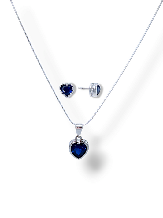 Sterling Silver Necklace with Earrings