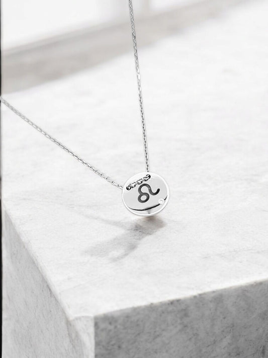 LEO DIAMOND DISC NECKLACE