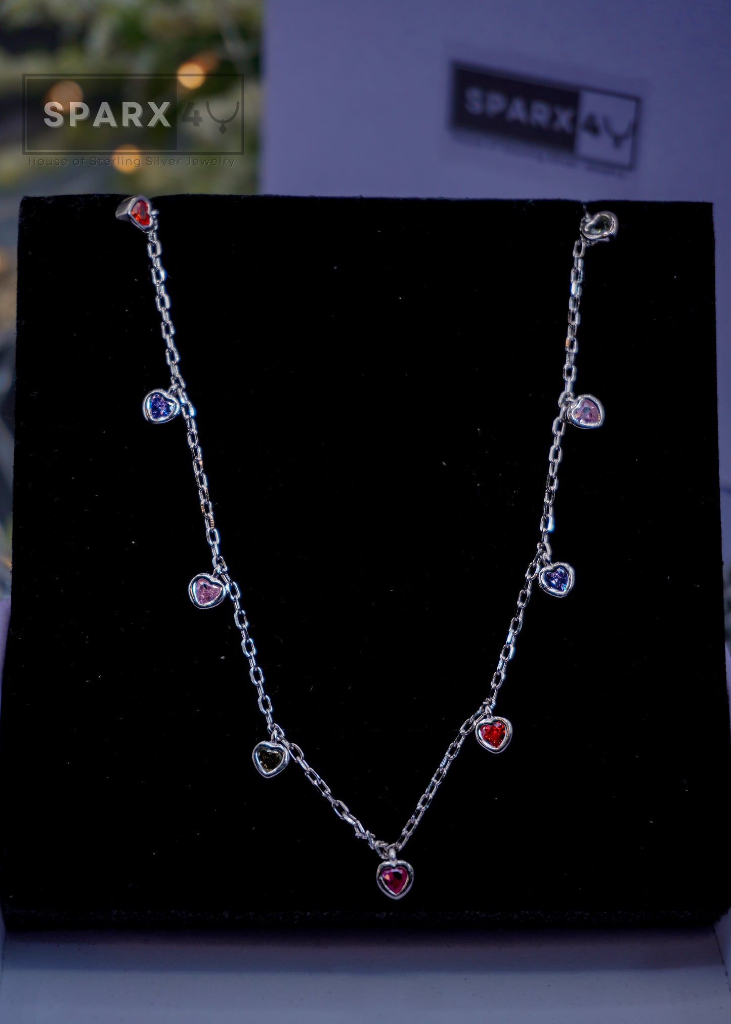 COLOR CZ BEACH HEART NECKLACE