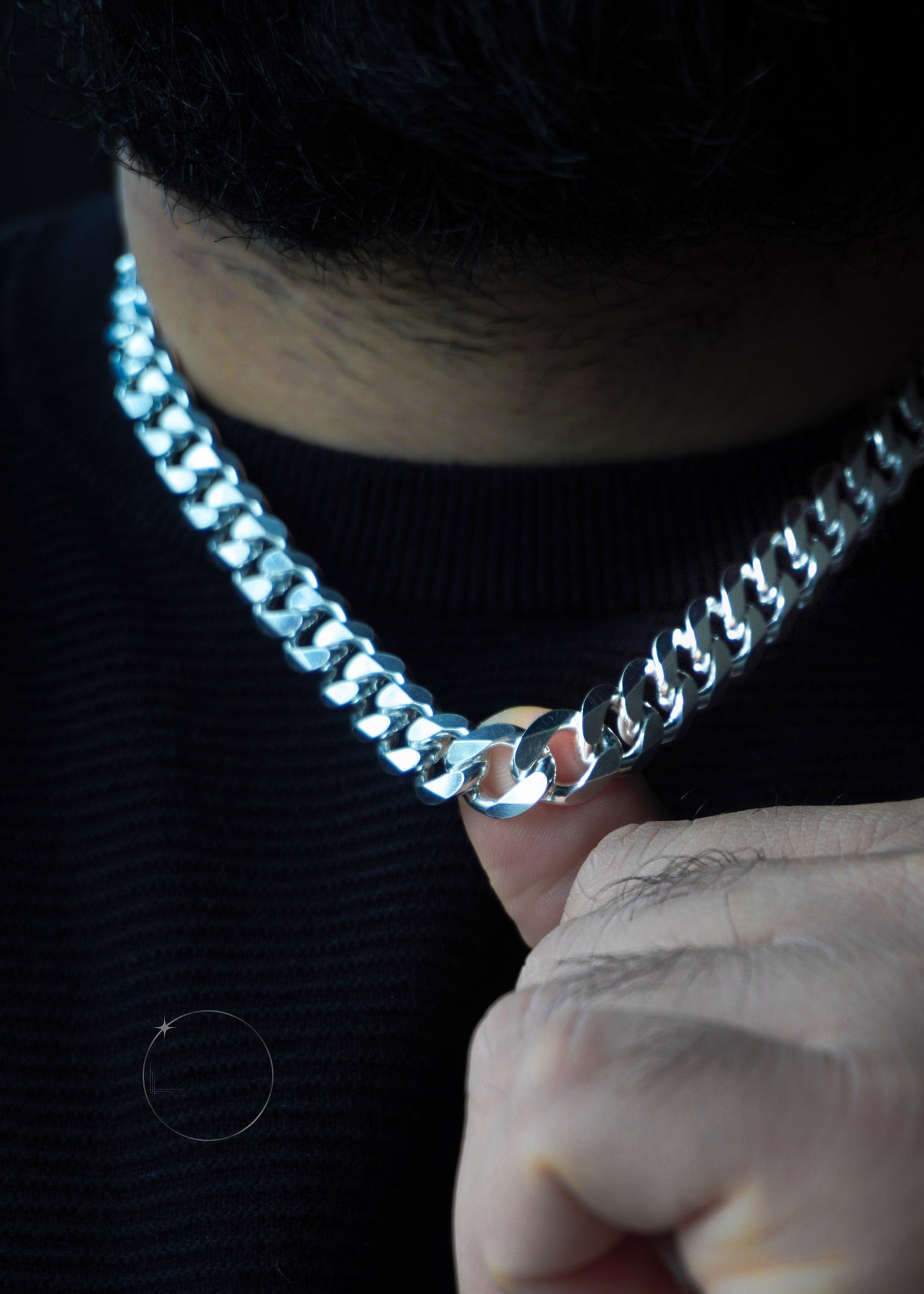 STERLING SILVER CUBAN CHAIN 12mm_2