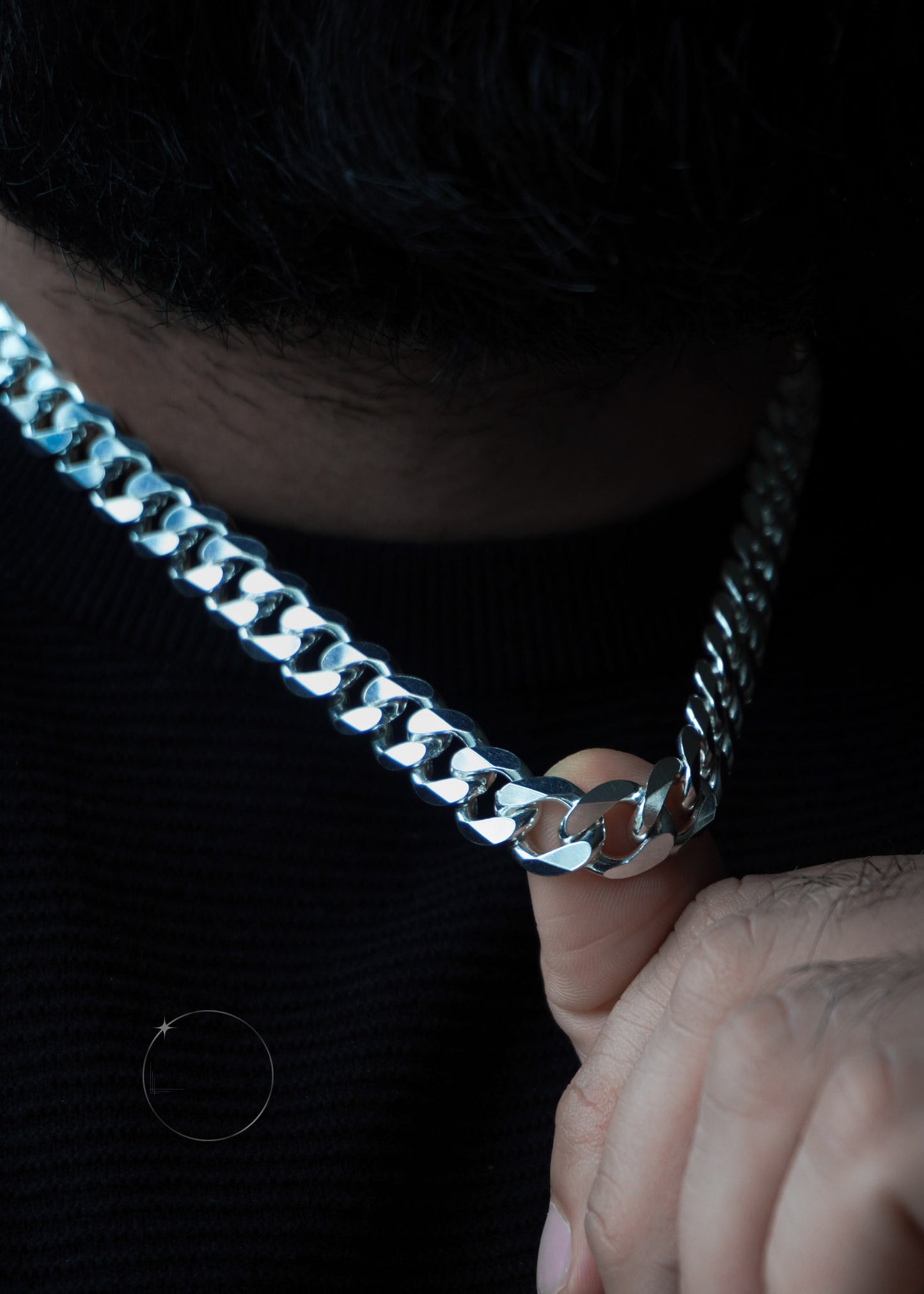 STERLING SILVER CUBAN CHAIN 12mm _1