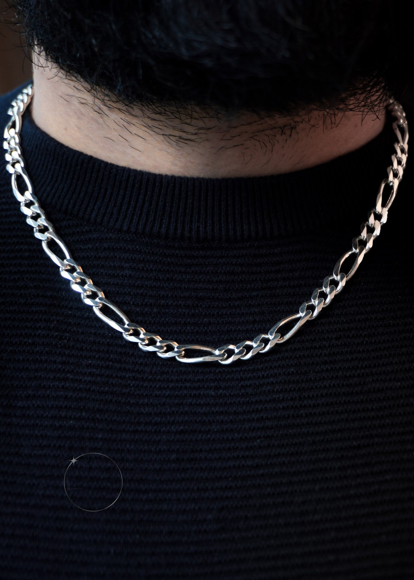 STERLING SILVER FIGARO CHAIN 6mm
