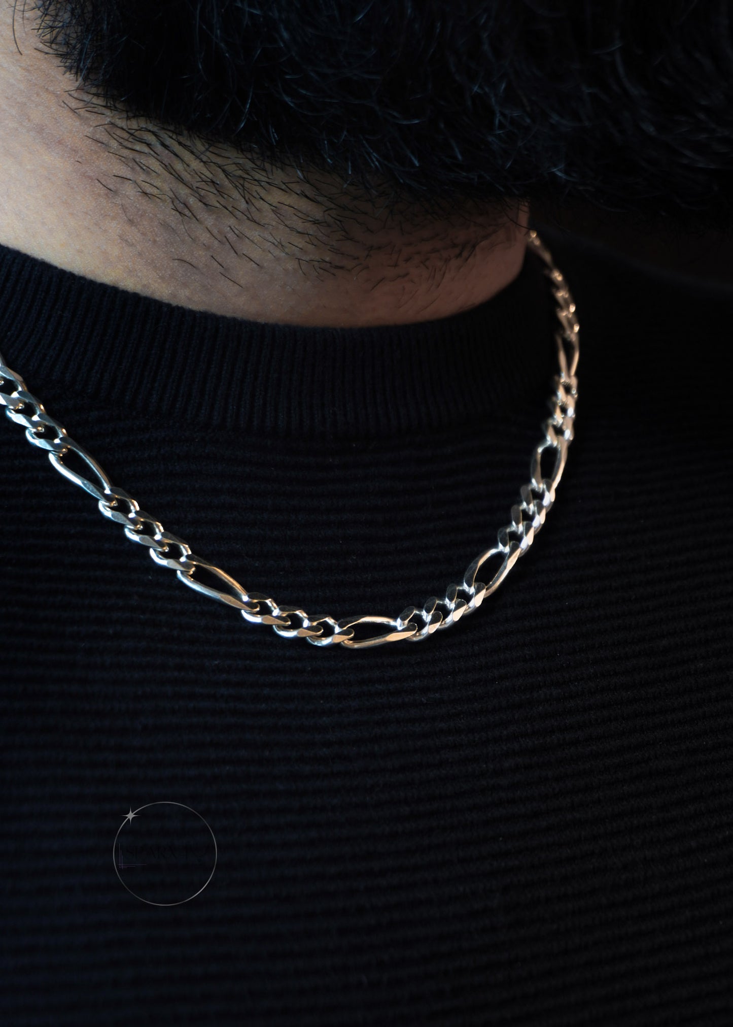 STERLING SILVER FIGARO CHAIN