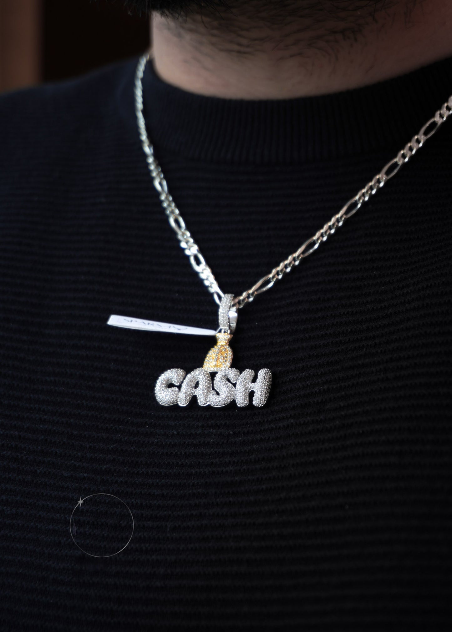 SILVER CASH CZ PENDANT