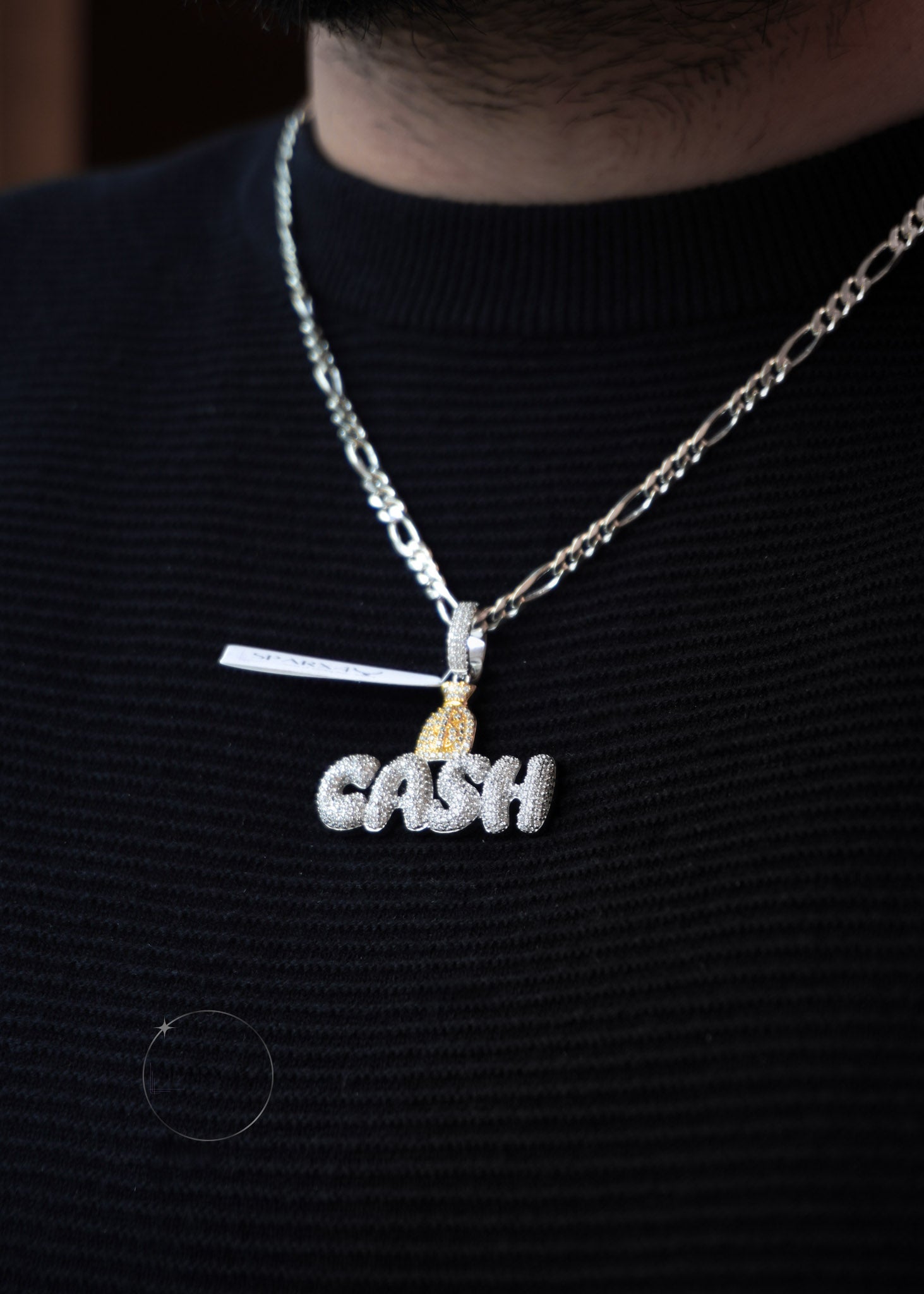 SILVER CASH CZ PENDANT