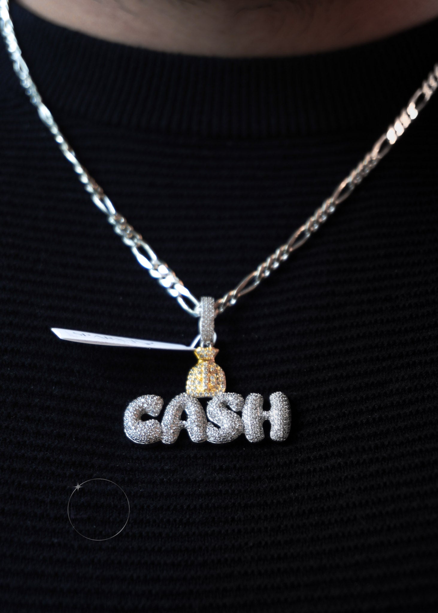 STERLING SILVER CASH CZ PENDANT