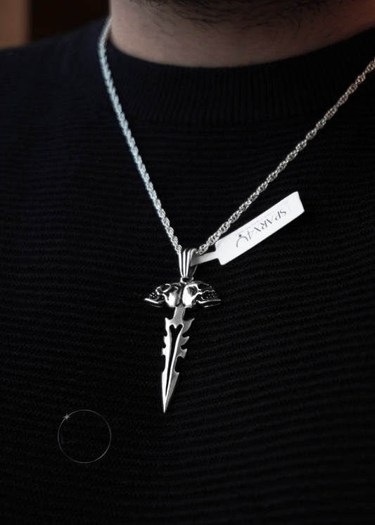 Skull Dagger Pendant in sterling silver