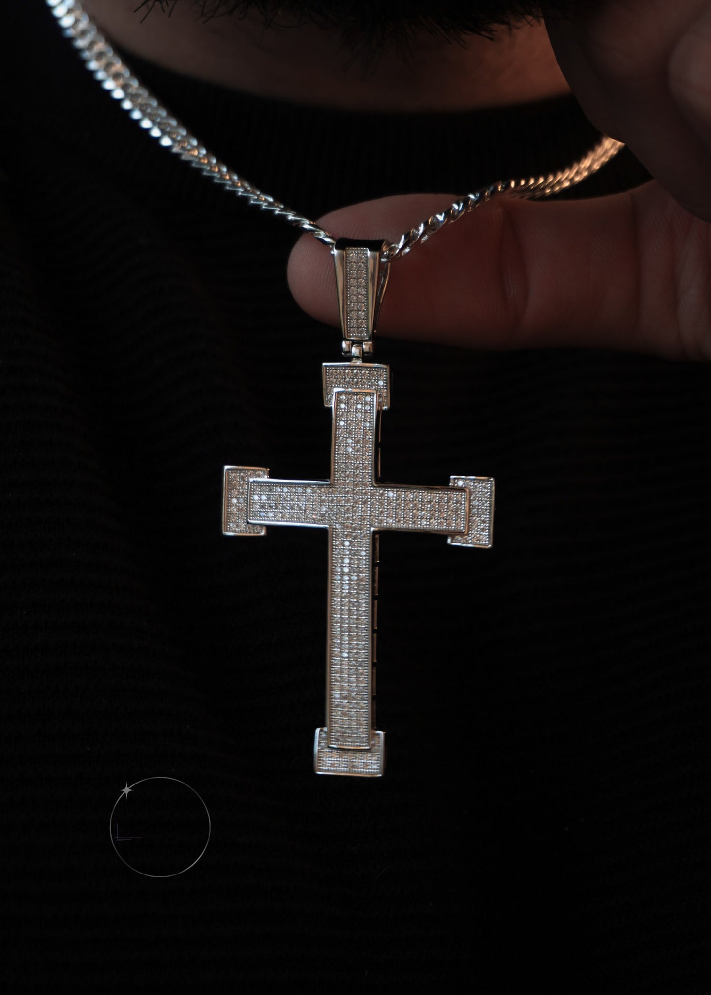 LARGE CROSS HIP HOP PENDANT