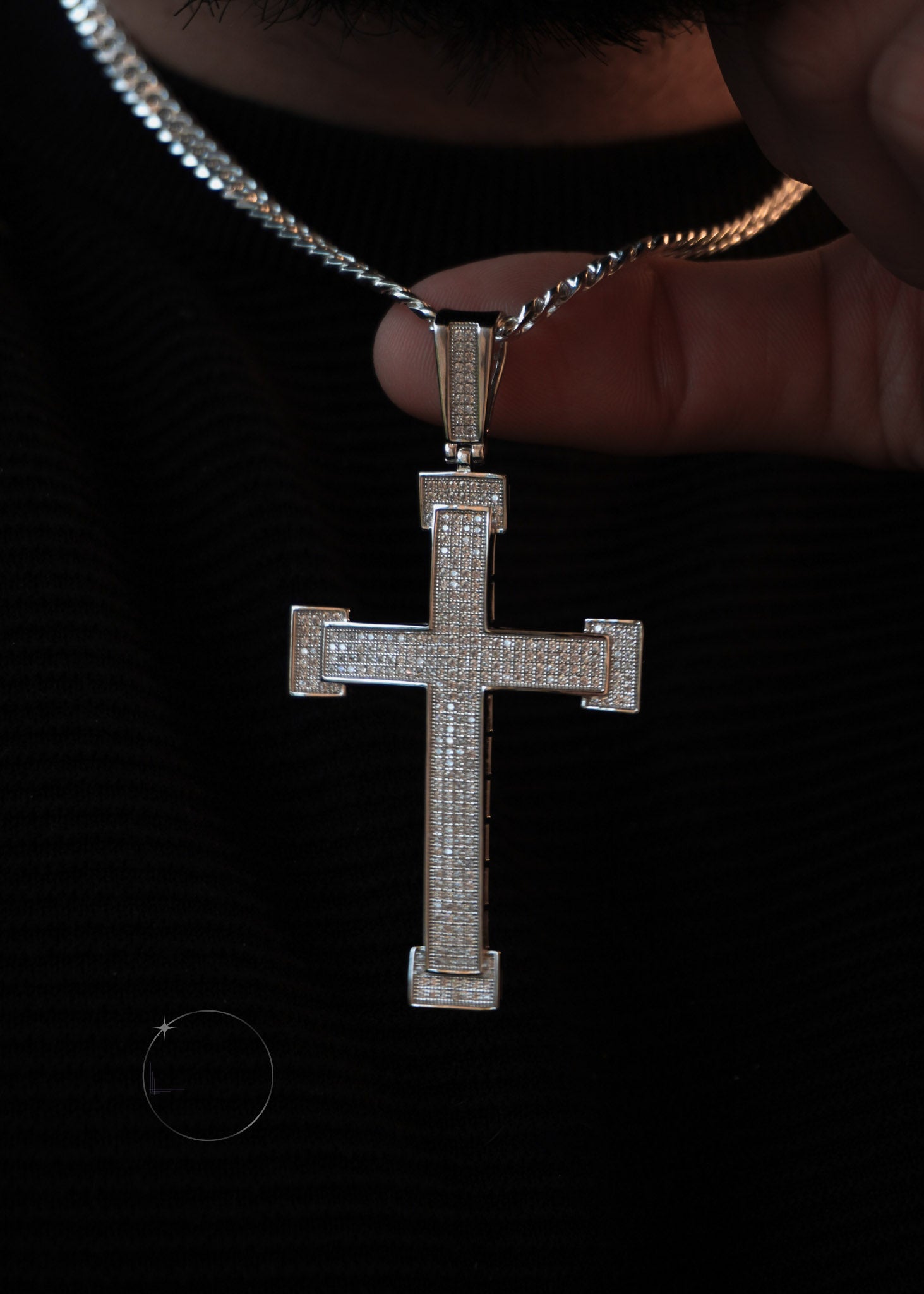 LARGE CROSS HIP HOP PENDANT