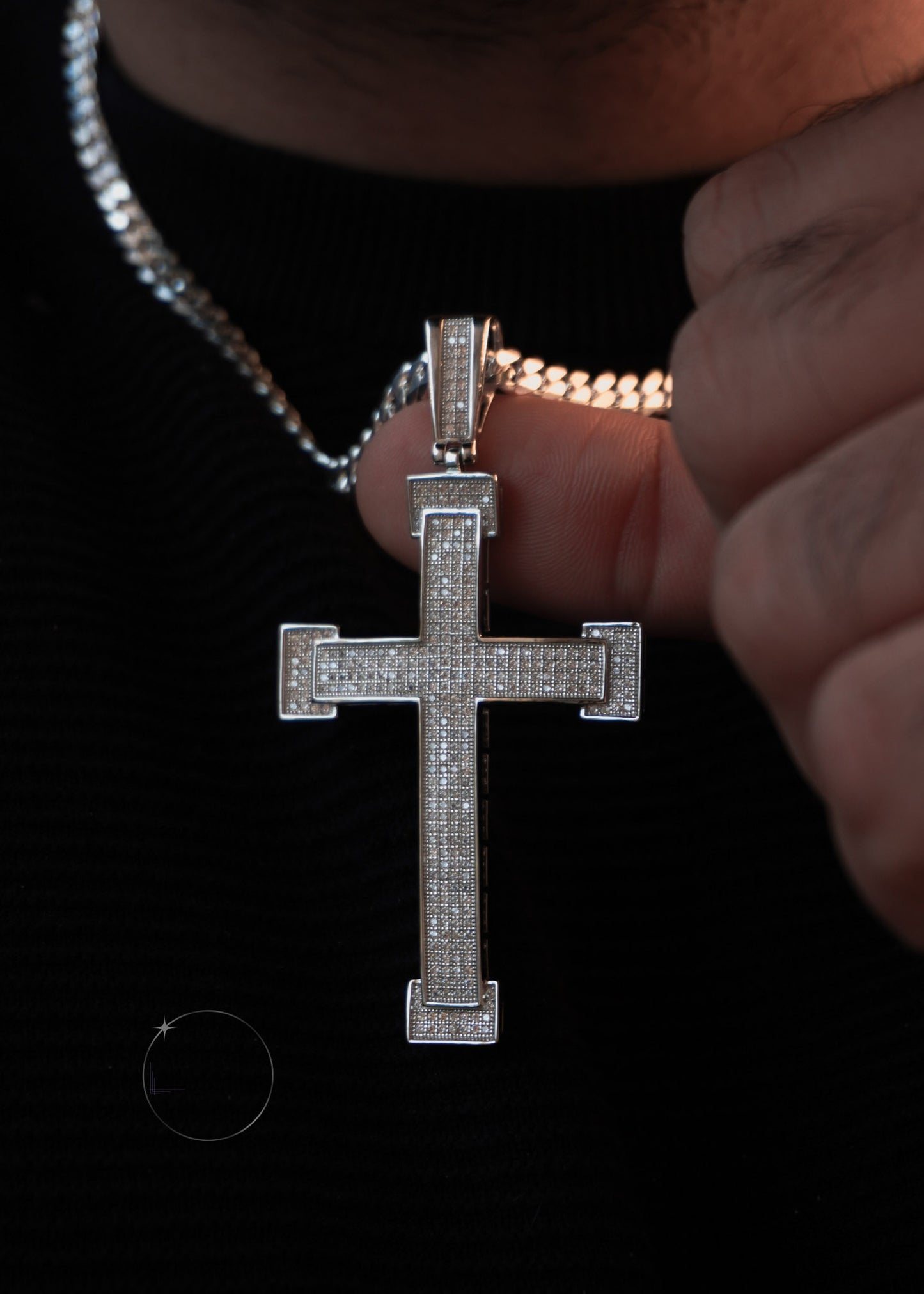 LARGE CROSS HIP HOP CZ PENDANT
