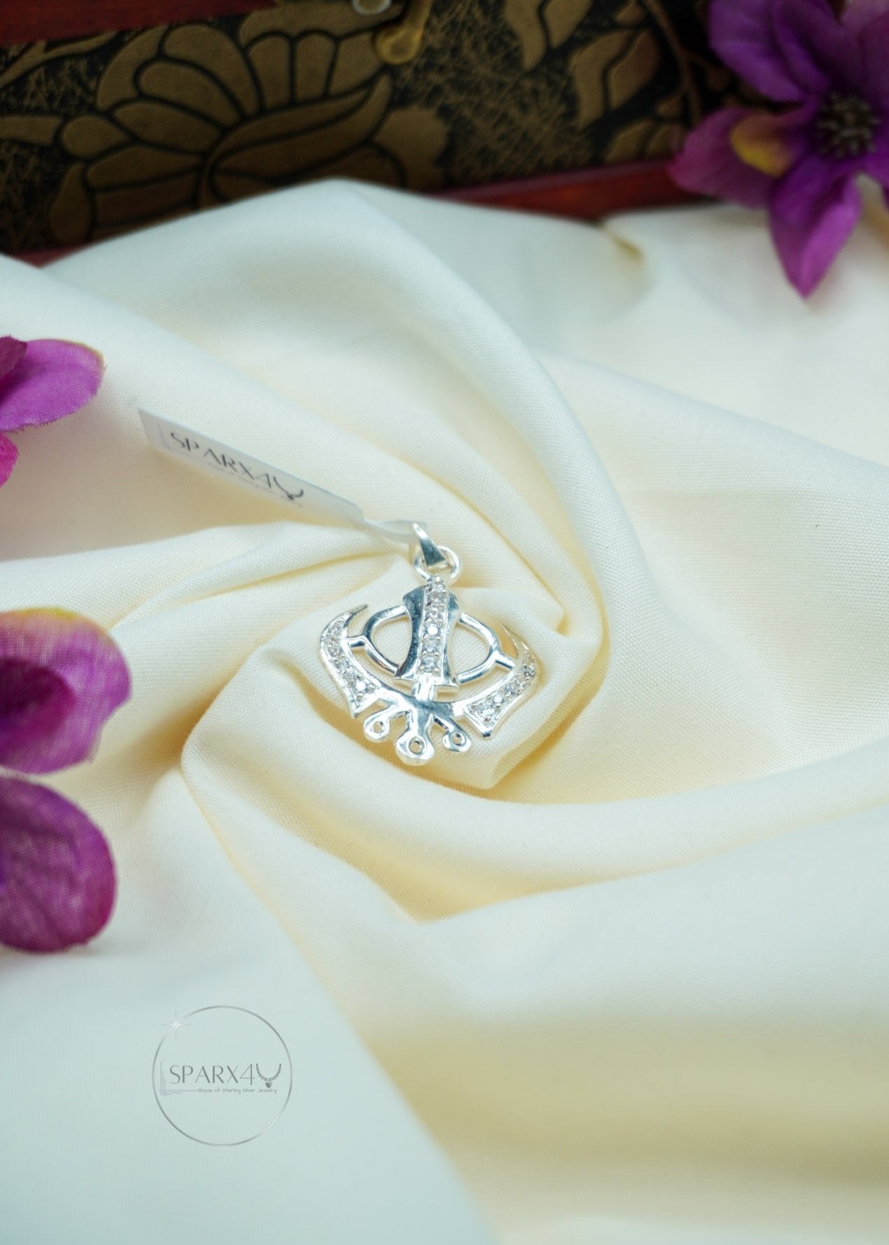 Medium Silver Khanda Pendant