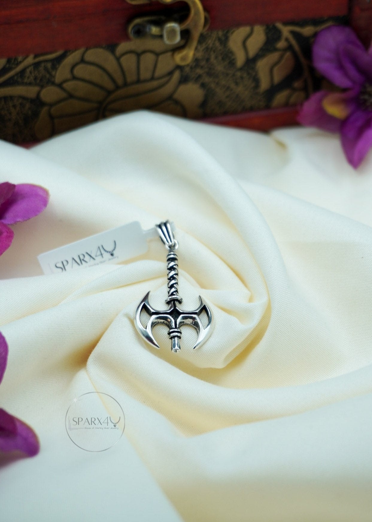 SILVER VIKING AXE PENDANT