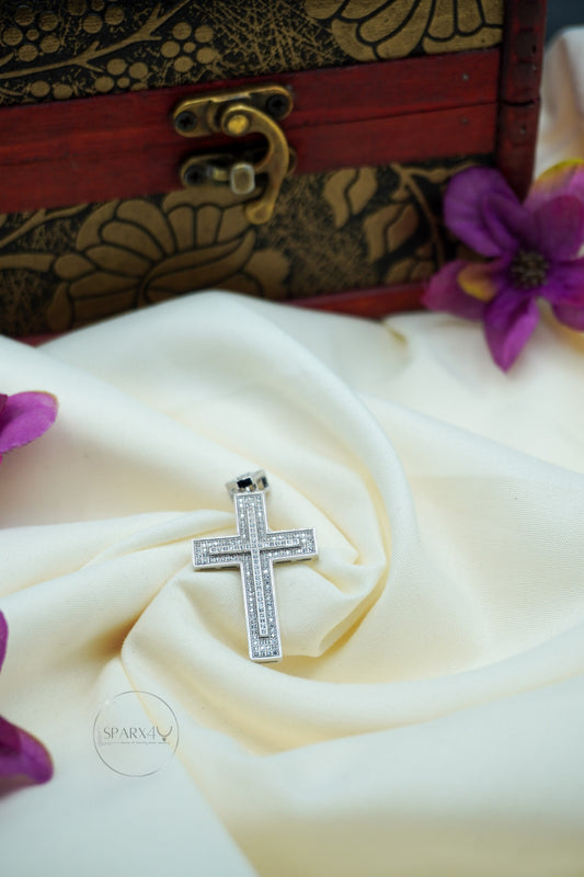 sterling silver Cross CZ Pendant
