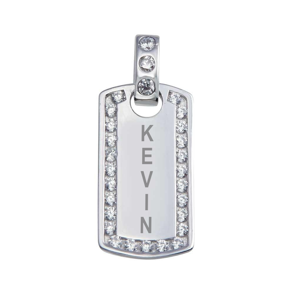 Hip Hop Mens Dog Tag Name Necklace