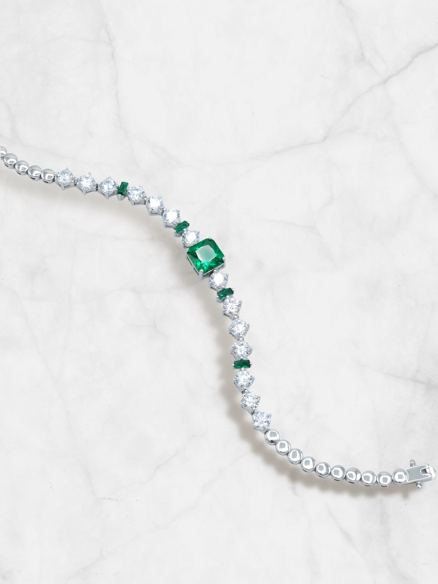 PRINCESS CUT EMERALD TENNIS BRACELET