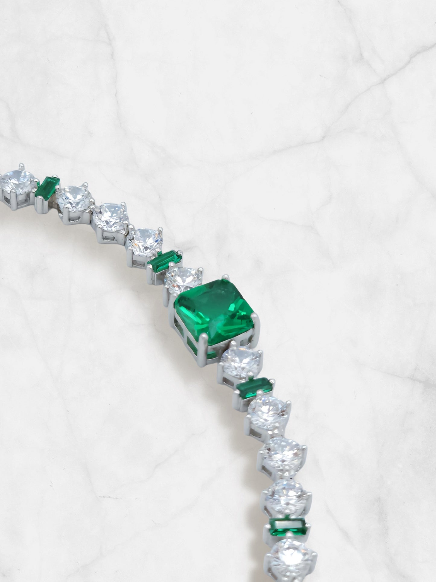 PRINCESS CUT EMERALD TENNIS BRACELET