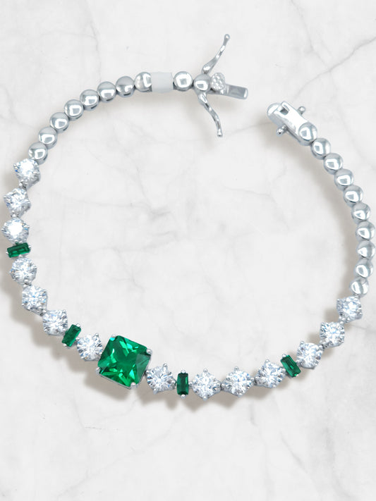 PRINCESS CUT EMERALD TENNIS BRACELET