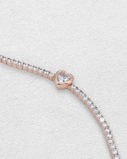 HEART CZ TENNIS BRACELET