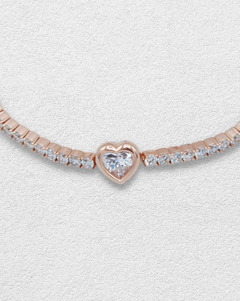 HEART CZ TENNIS BRACELET