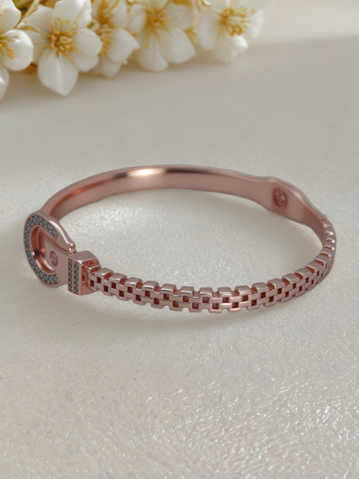 DESIGNER CHAIN BELT CUFF BANGLE