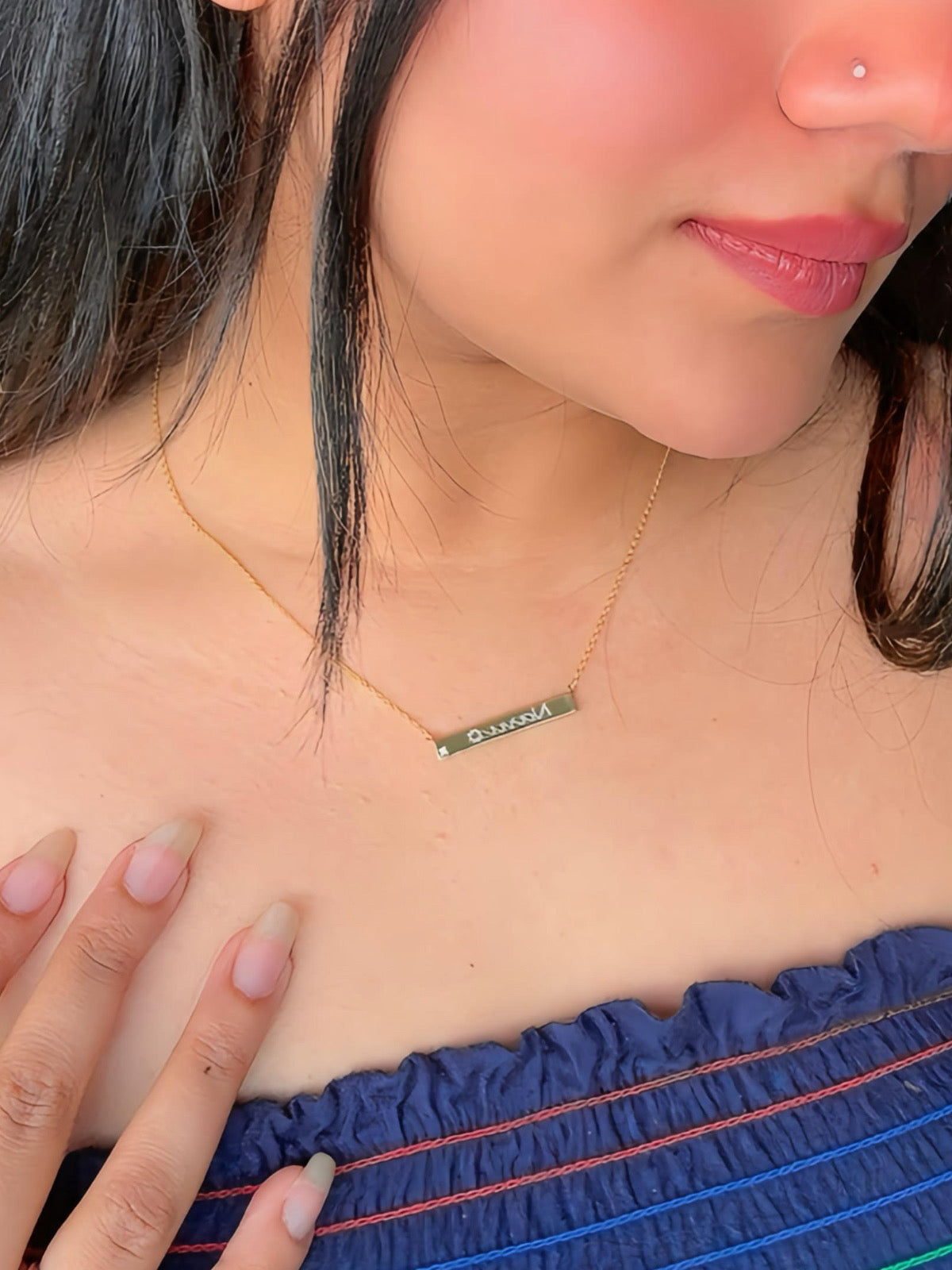 DIAMOND BAR NECKLACE