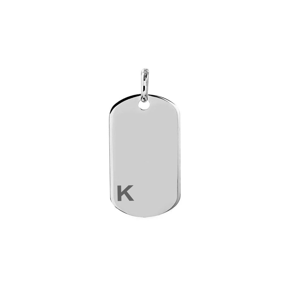 Mens Dog Tag Initials Necklace
