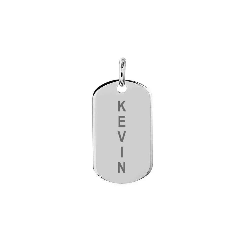 Mens Dog Tag Name Necklace Small