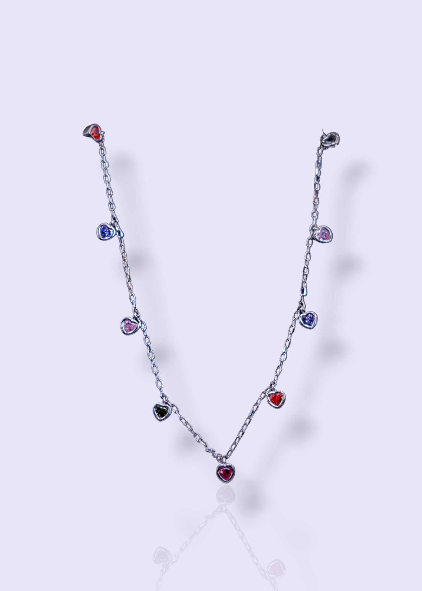 COLOR CZ BEACH HEART NECKLACE