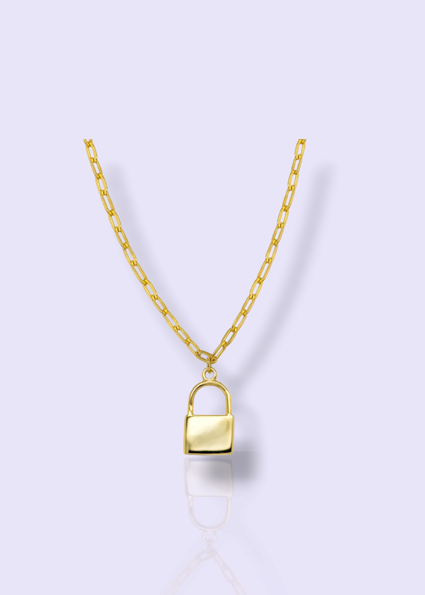 GOLD VERMEIL LOCK NECKLACE