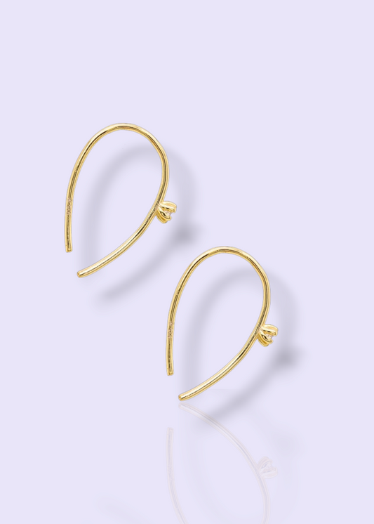 CZ STUDDED GOLD HOOPS