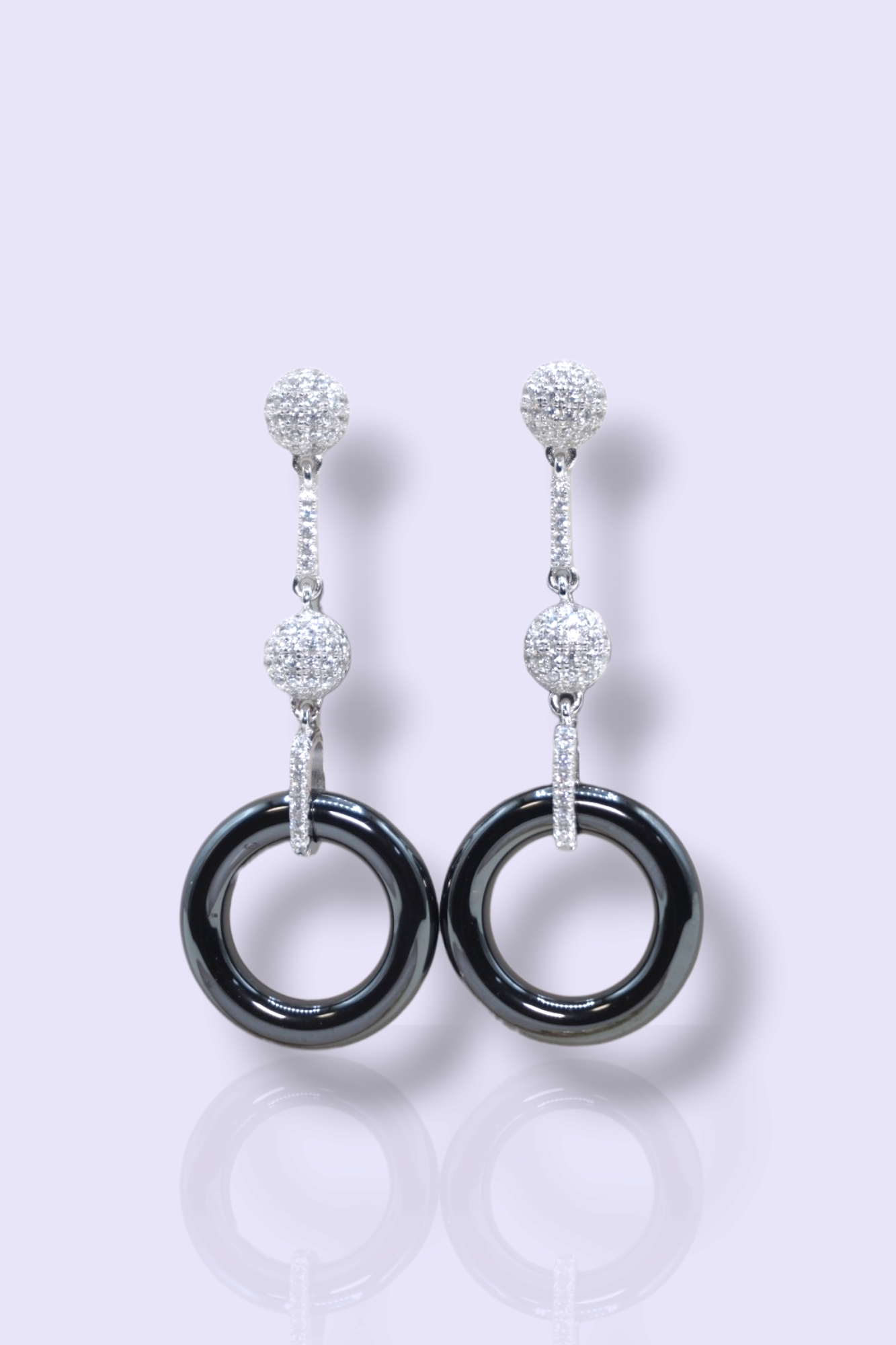 CIRCULING ONYX DANGLE EARRINGS