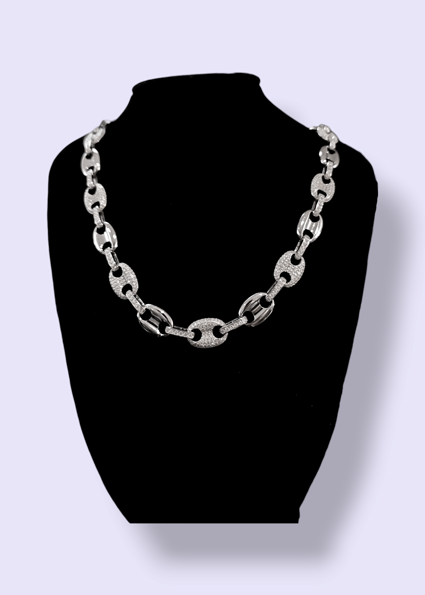 12mm CZ ICED MARINER CHAIN