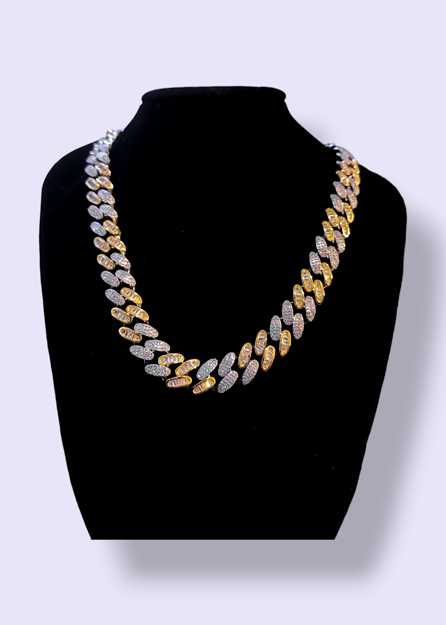 CZ CUBAN CHAIN DUO TONE