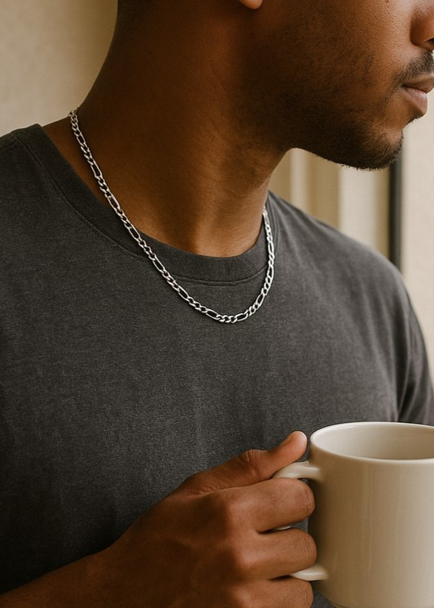 STERLING SILVER FIGARO CHAIN