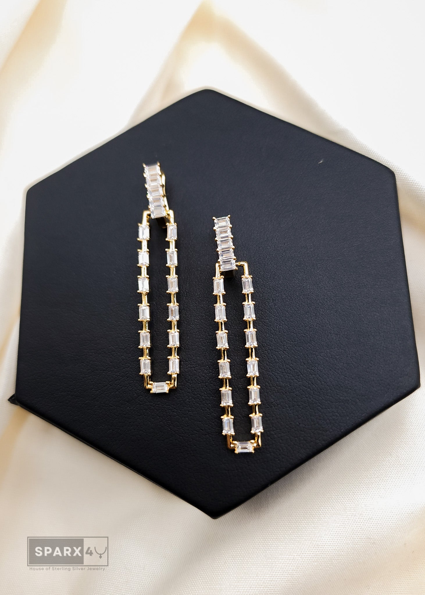 GOLD AND DIAMOND LADDER EARRINGS