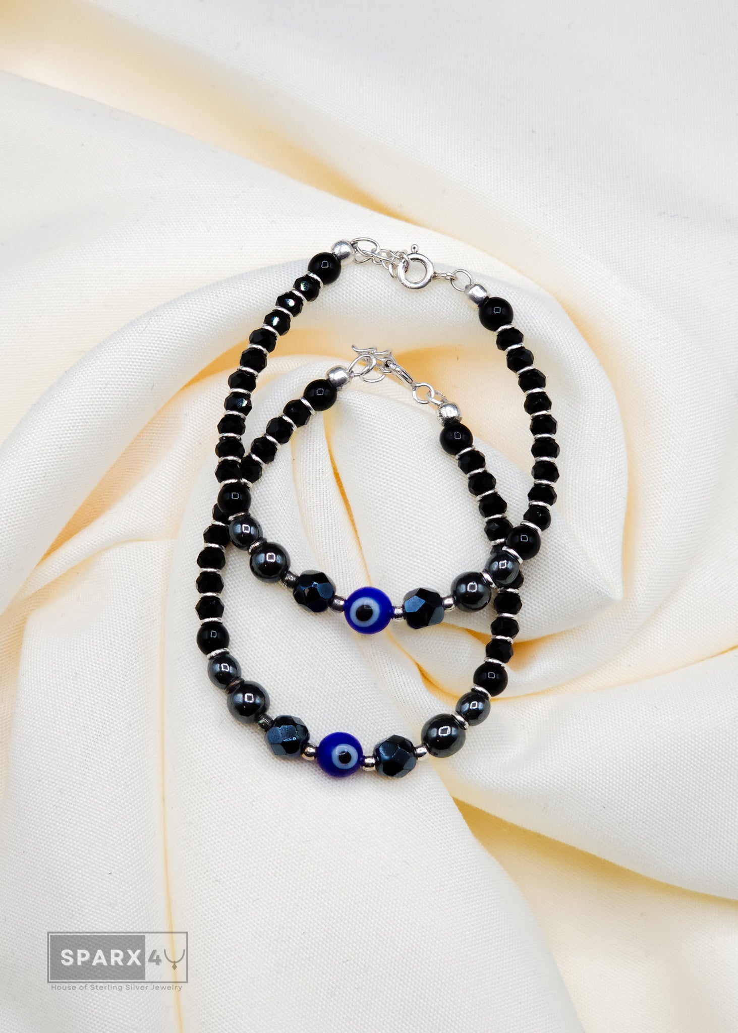 EVIL EYE BLACK BEADS BRACELET